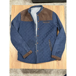 Mens Quilted Corduroy Jacket Mandarin Collar Workwear Heritage Chore M E1